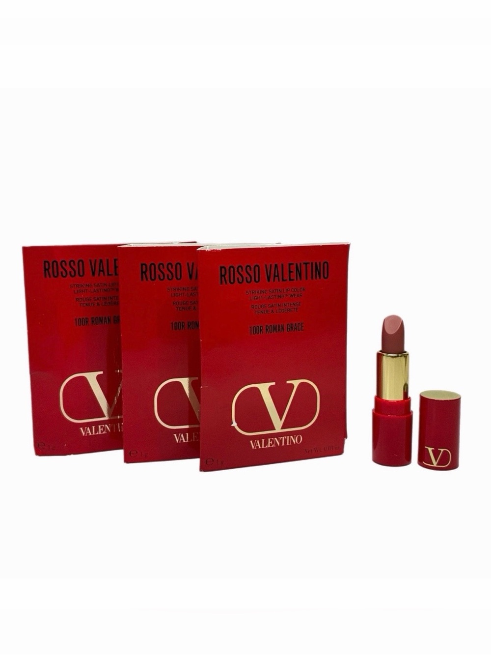 Lot of 3x Mini Valentino Rosso Valentino Lipstick - Roman Grave